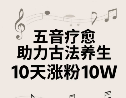 古法五音养生教程，五音疗愈的视频的制作方法，2-4小时就能学会，作者10天涨粉10W-hl998
