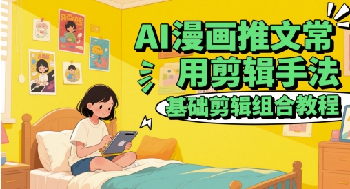AI漫画推文常用剪辑手法，基础剪辑组合教程-hl998
