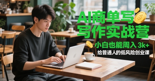 AI商单写作实战营，小白也能周入3k+，给普通人的低风险创业课-hl998