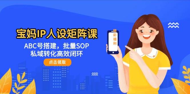 宝妈IP人设矩阵课：ABC号搭建，批量SOP，私域转化高效闭环-hl998