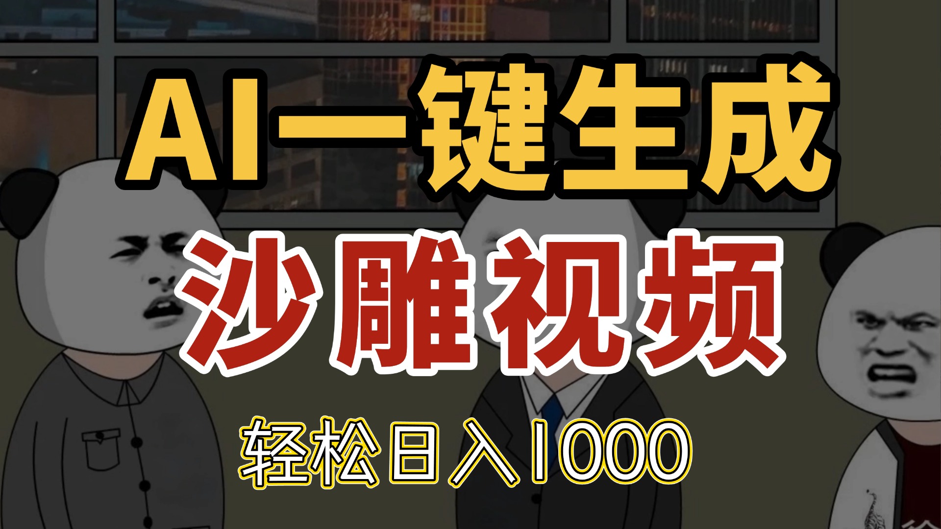 AI一键生成沙雕视频，一条视频千万播放，轻松日入1000-hl998