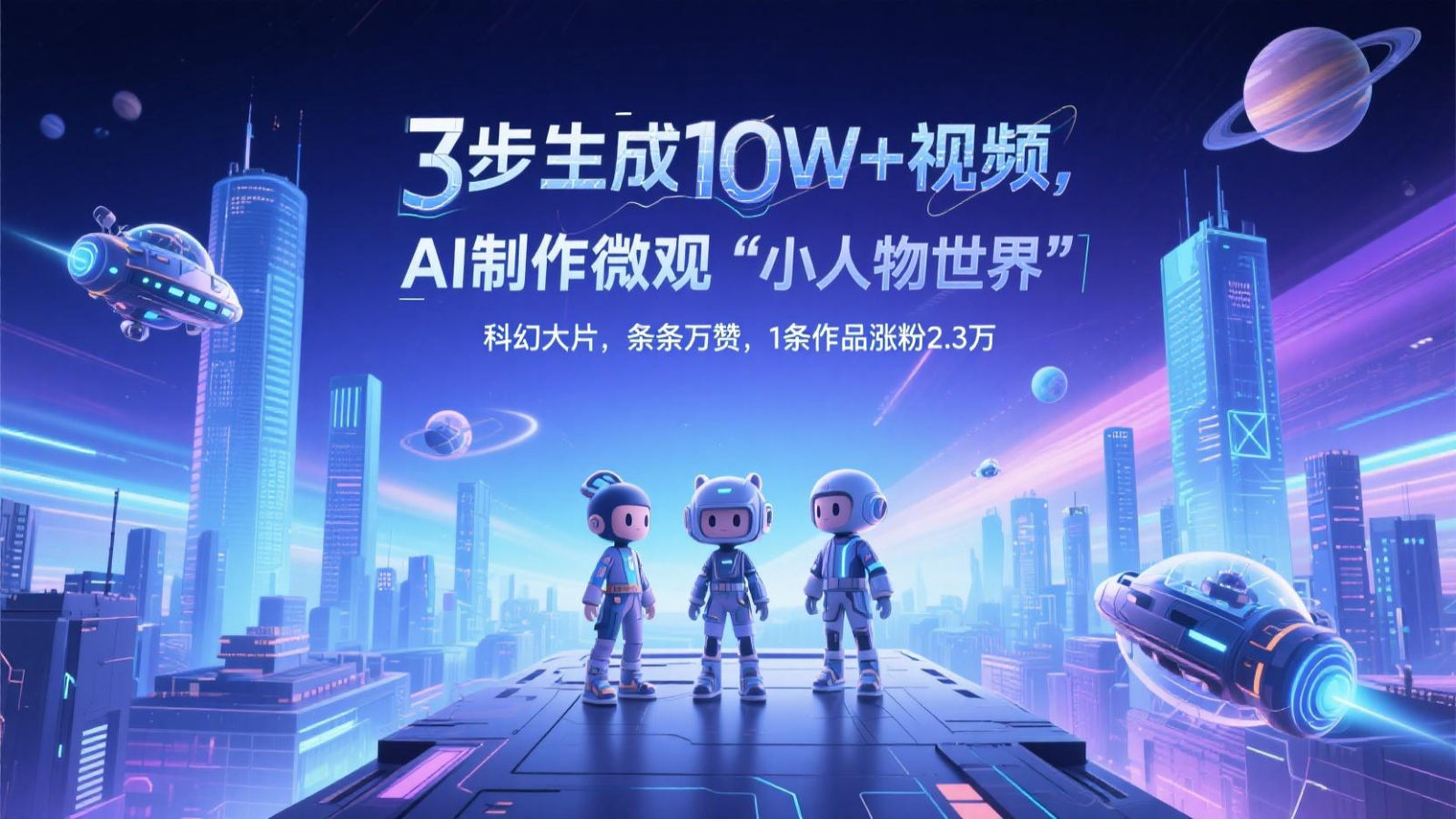 三步生成10W+视频，AI制作微观“小人物世界”科幻大片，条条万赞，1条作品涨粉2.3万-hl998