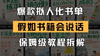 最新爆款拟人化书单玩法，假如书籍会说话，保姆级教程-hl998