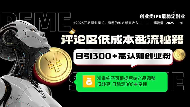 评论区低成本引流秘籍，精准钩子直击用户，单账号日增300+创业粉，日稳...-hl998