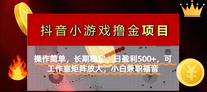 【抖音小游戏发行人计划项目】操作简单，长期稳定，日盈利500+，可工作...-hl998