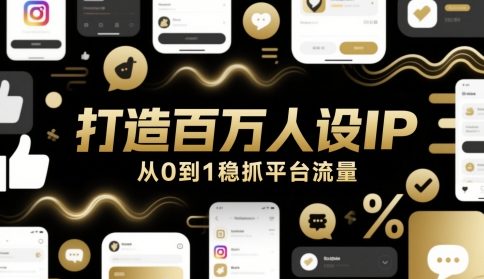 打造百万人设IP，从0到1稳抓平台流量-hl998