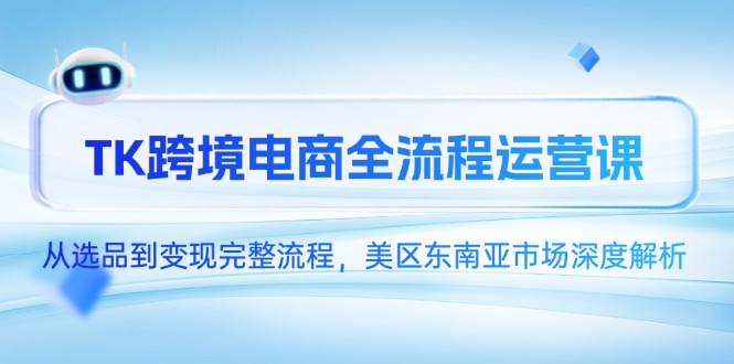 TK跨境电商全流程运营课，从选品到变现完整流程，美区东南亚市场深度解析-hl998
