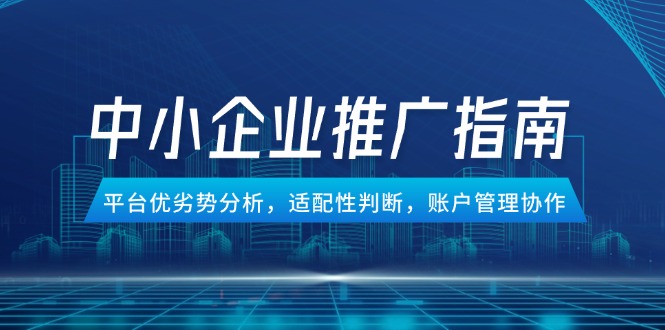 中小企业竞价推广指南，平台优劣势分析，适配性判断，账户管理协作-hl998