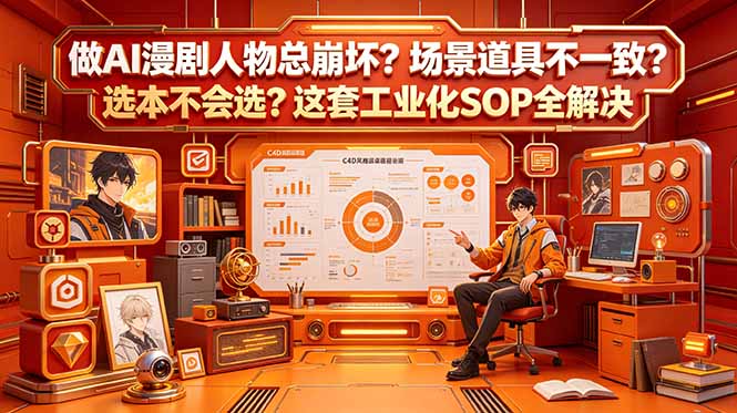 做AI漫剧人物总崩坏？场景道具不一致？选本不会选？这套工业化SOP全解决 (更新-hl998