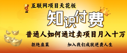 互联网项目天花板，知付付费项目，普通人如何通过卖项目月入十个，拒绝韭菜【揭秘】-hl998