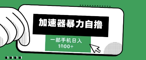 205新风口，加速器暴力自撸，单机日入1k+【揭秘】-hl998