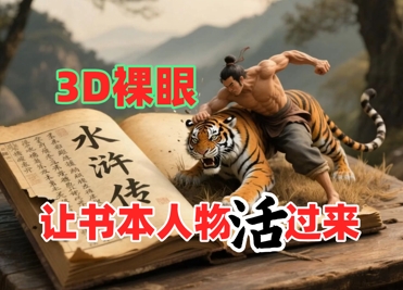 书本人物裸眼3D视频，新的玩法，流量超猛，保姆级教程-hl998