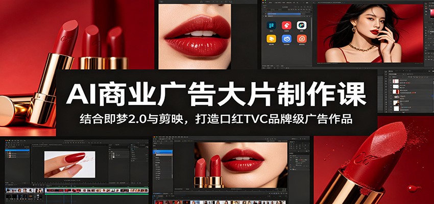 AI商业广告大片制作课：结合即梦2.0与剪映，打造口红TVC品牌级广告作品-hl998
