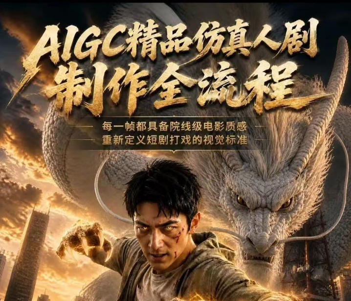 AIGC精品仿真人剧豢龙人全流程制作解析2026，国风仿真人创作+打斗剧情+人设编排，一站式AI短剧入门-hl998