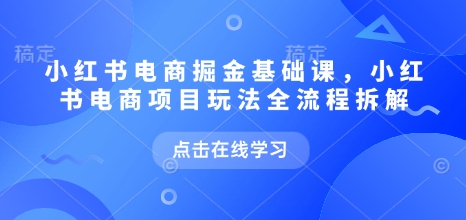 小红书电商掘金课，小红书电商项目玩法全流程拆解(更新5月)-hl998