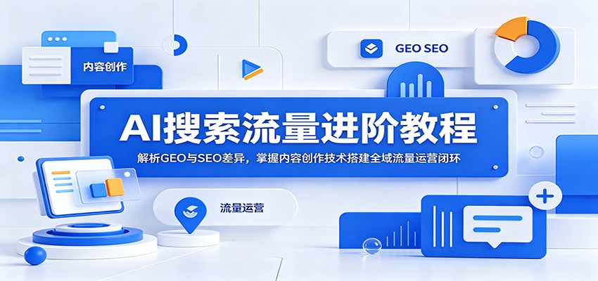 AI搜索流量进阶教程：解析GEO与SEO差异，掌握内容创作技术搭建全域流量运营闭环-hl998