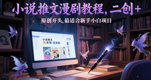 小说推文漫剧教程，二创+原创开头，最适合新手小白项目-hl998