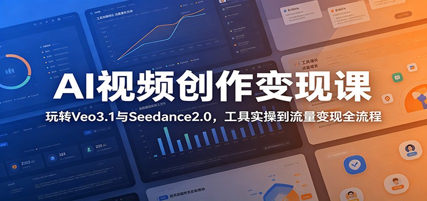 AI视频创作变现课：玩转Veo3.1与Seedance2.0，工具实操到流量变现全流程-hl998