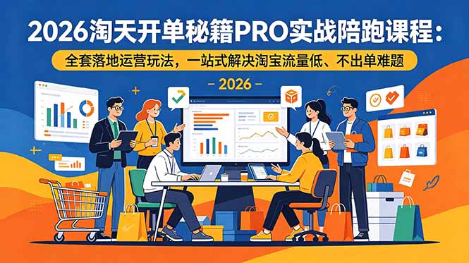 2026淘天开单秘籍PRO实战陪跑课程：全套落地运营玩法，一站式解决淘宝流量低、不出单难题-hl998