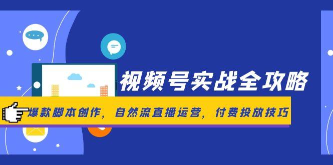 视频号实战全攻略，爆款脚本创作，自然流直播运营，付费投放技巧-hl998