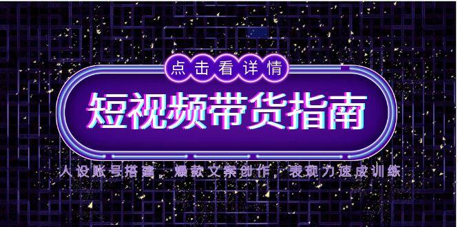 2025短视频带货指南，人设账号搭建，爆款文案创作，表现力速成训练-hl998