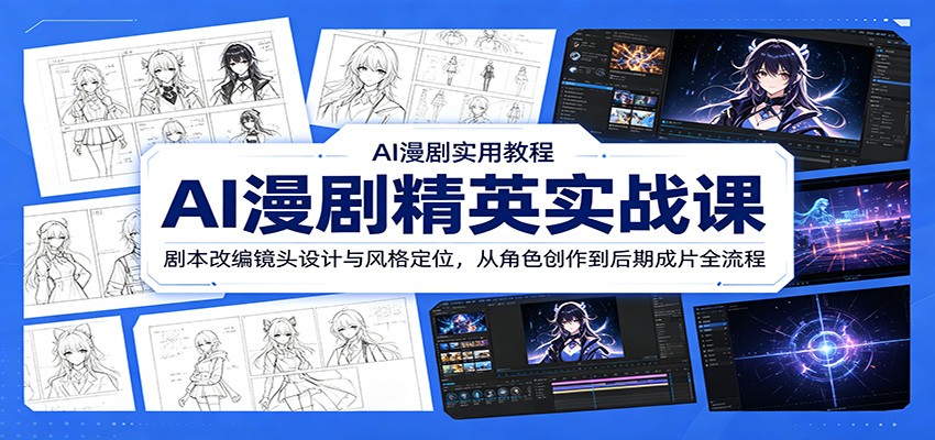 AI漫剧精英实战课：剧本改编镜头设计与风格定位，从角色创作到后期成片全流程-hl998