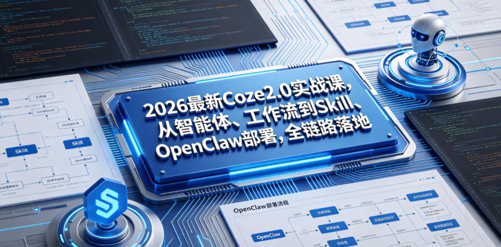 2026最新Coze2.0实战课，从智能体、工作流到Skill、OpenClaw部署，全链路落地-hl998