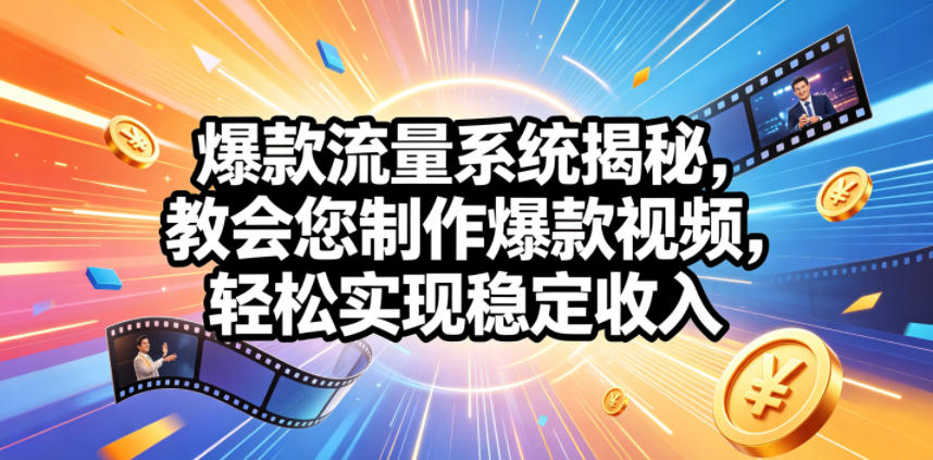 爆款流量系统揭秘，教会您制作爆款视频，轻松实现稳定收入【原创双语字幕】-hl998