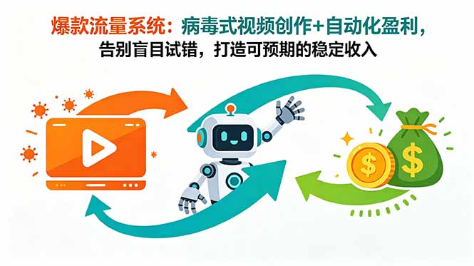 爆款流量系统：病毒式视频创作+自动化盈利，告别盲目试错，打造可预期的稳定收入-hl998