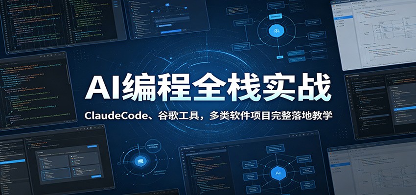 AI编程全栈实战：ClaudeCode、谷歌工具，多类软件项目完整落地教学-hl998