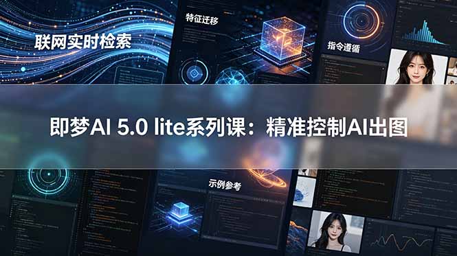 即梦AI 5.0 lite实战课：联网实时检索+特征迁移+指令遵循+示例参考，精准控制AI出图-hl998