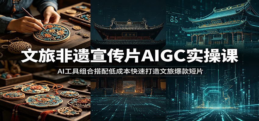 文旅非遗宣传片AIGC实操课：AI工具组合搭配低成本快速打造文旅爆款短片-hl998