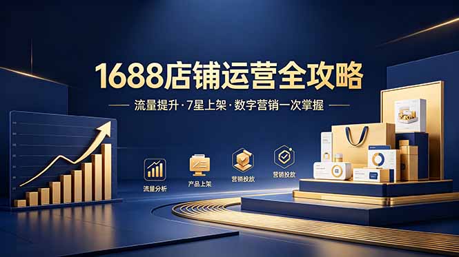 1688店铺没流量？产品上架不到7星？数字营销不会投？全套运营技能一次学(更新6月-hl998
