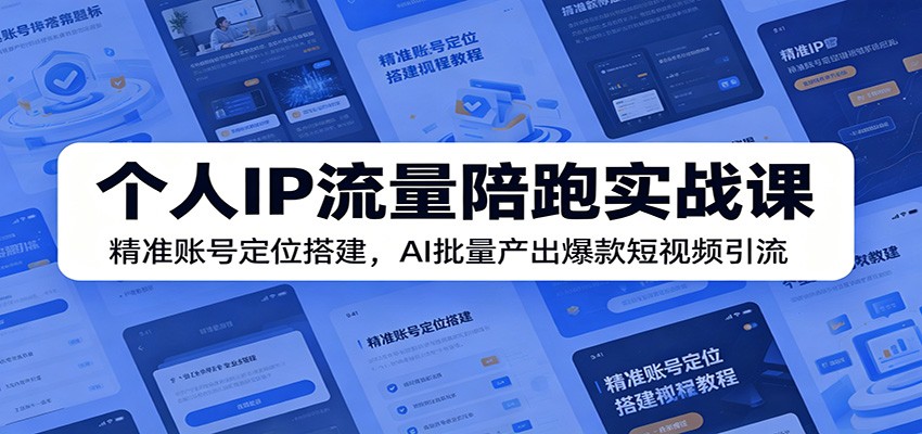 个人IP流量陪跑实战课：精准账号定位搭建，AI批量产出爆款短视频引流-hl998