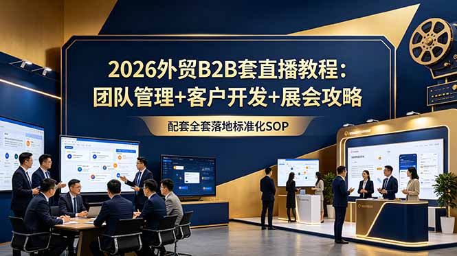 2026外贸B2B套直播教程：团队管理+客户开发+展会攻略，配套全套落地标准化SOP-hl998