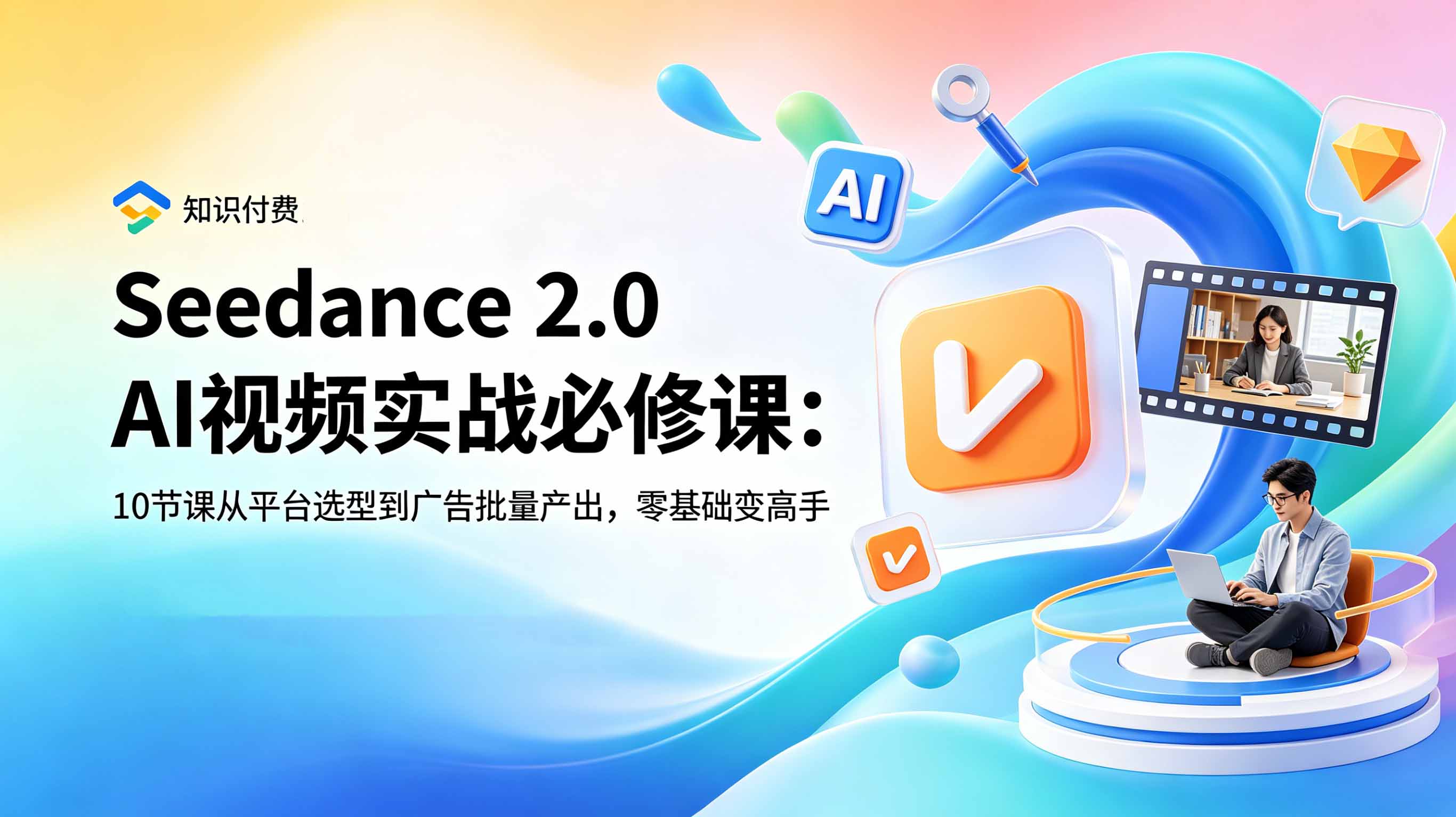 Seedance 2.0 AI视频实战必修课：10节课从平台选型到广告批量产出，零基础变高手-hl998