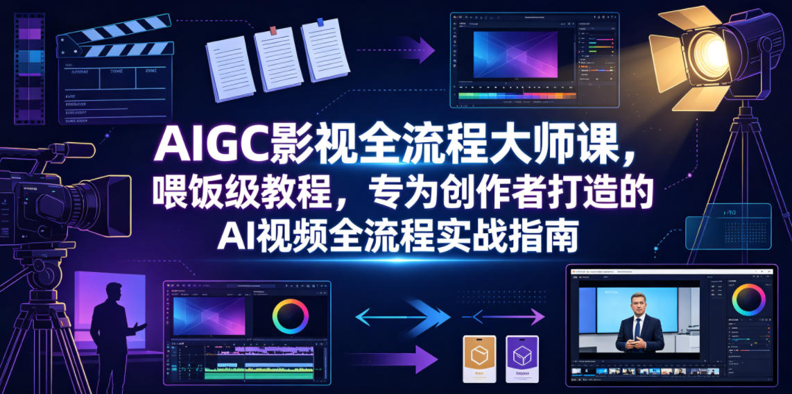 AIGC影视全流程大师课，喂饭级教程，专为创作者打造的AI视频全流程实战指南-hl998