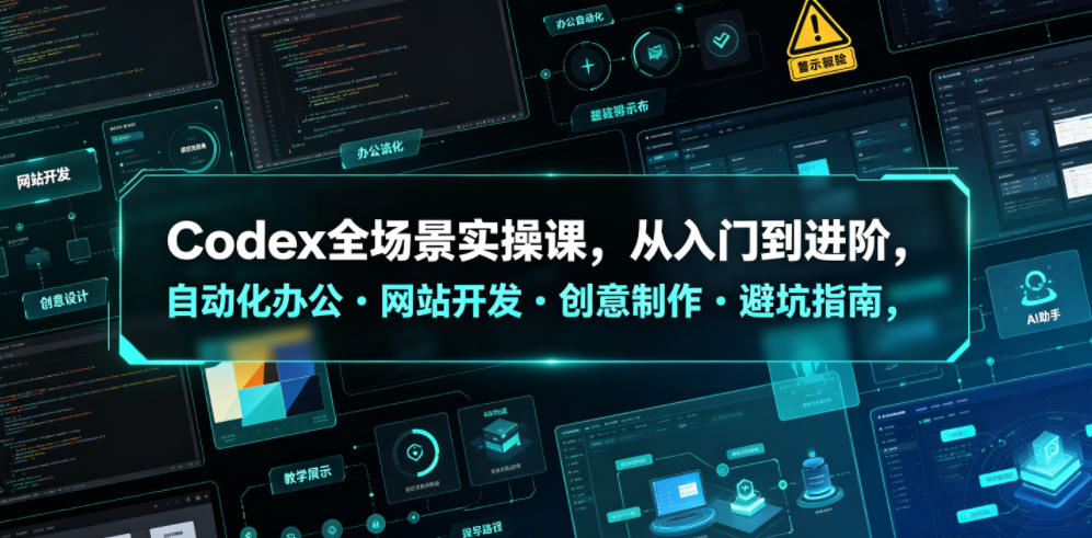 Codex全场景实操课，从入门到进阶，自动化办公・网站开发・创意制作・避坑指南，全流程教学-hl998