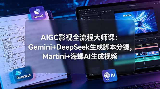 AIGC影视全流程大师课：Gemini+DeepSeek生成脚本分镜，Martini+海螺AI生成视频-hl998