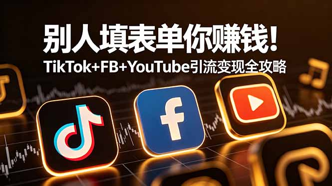 别人填表单你赚钱！TikTok+FB+YouTube 引流变现全攻略【原创双语字幕】-hl998