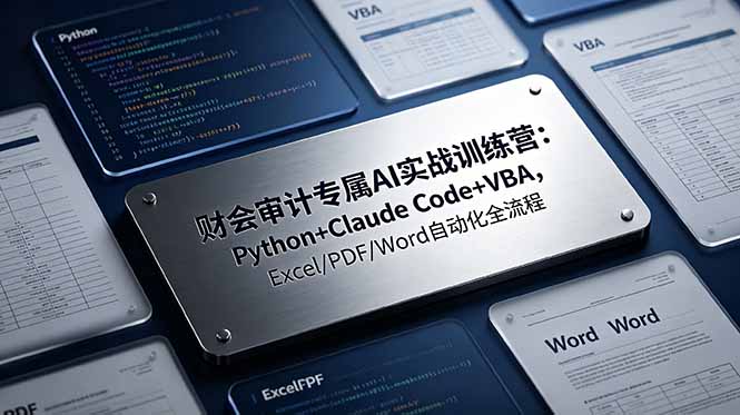 财会审计专属 AI实战训练营：Python+Claude Code+VBA，Excel/PDF/Word自动化全流程-hl998