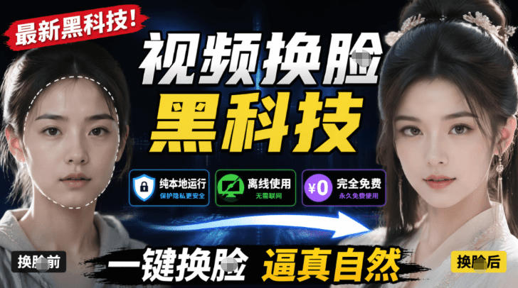 AI人工智能如此夸张？一键视频换Lian黑科技，纯本地离线运行，本地视频换Lian娱乐工具，AI FaceSwap-hl998