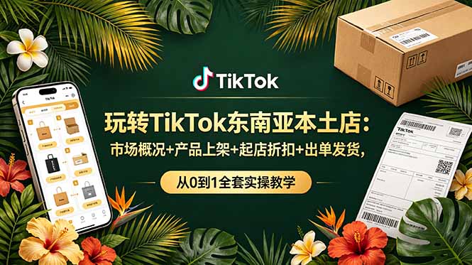 玩转TikTok东南亚本土店：市场概况+产品上架+起店折扣+出单发货，从0到1全套实操教学-hl998