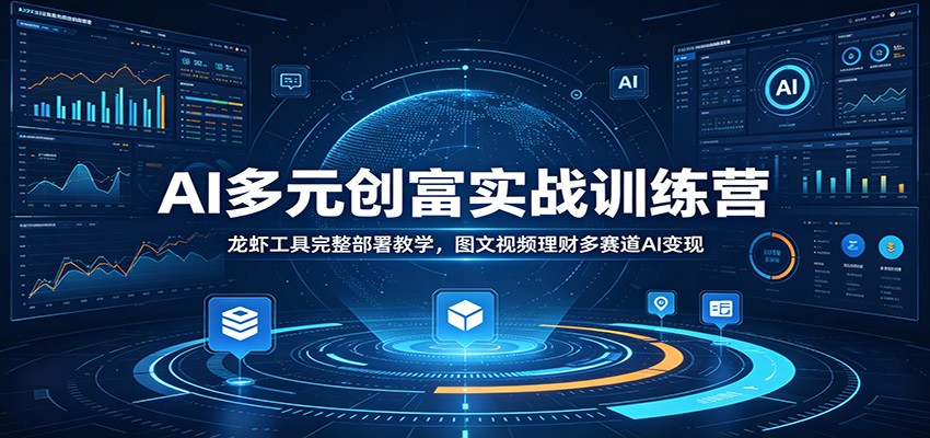 AI多元创富实战训练营：龙虾工具完整部署教学，图文视频理财多赛道AI变现-hl998