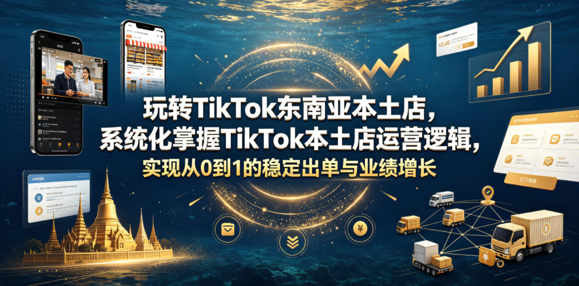 玩转TikTok东南亚本土店，系统化掌握TikTok本土店运营逻辑，实现从0到1的稳定出单与业绩增长-hl998