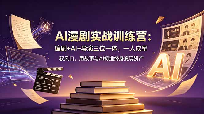 AI漫剧实战训练营：编剧+AI+导演三位一体，一人成军 驭风口，用故事与AI铸造终身变现资产-hl998
