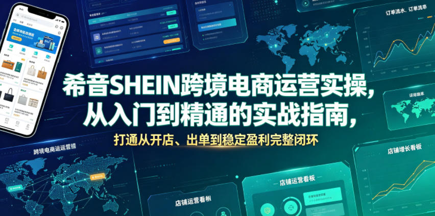 希音SHEIN跨境电商运营实操，从入门到精通的实战指南，打通从开店、出单到稳定盈利完整闭环-hl998