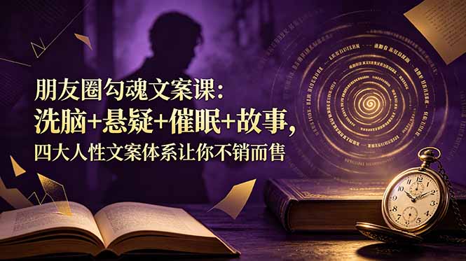 朋友圈勾魂文案课：洗脑+悬疑+催眠+故事，四大人性文案体系让你不销而售-hl998
