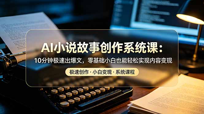 AI小说故事创作系统课：10分钟极速出爆文，零基础小白也能轻松实现内容变现-hl998