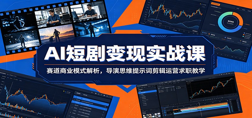 AI短剧变现实战课：赛道商业模式解析，导演思维提示词剪辑运营求职教学-hl998